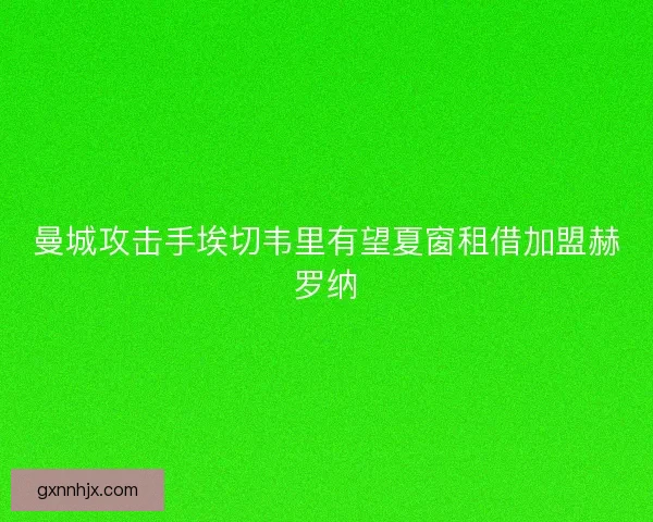 曼城攻击手埃切韦里有望夏窗租借加盟赫罗纳